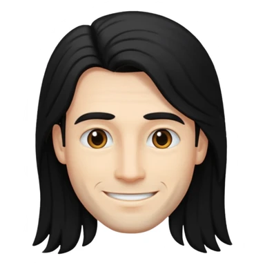 A man have a black long hair sticker