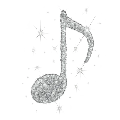 sparkling music note sticker