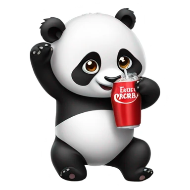 Panda drinking cola sticker