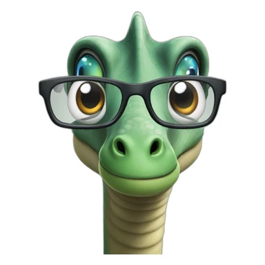 brachiosaurus with glasses sticker