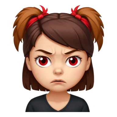 Angry Brunette girl with red yorkie  sticker