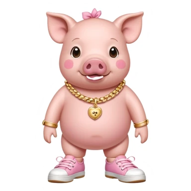 Pig with shoes and gold bracelets  sticker