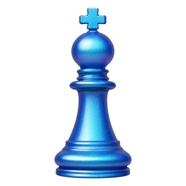 blue glitter chess piece bishop sticker