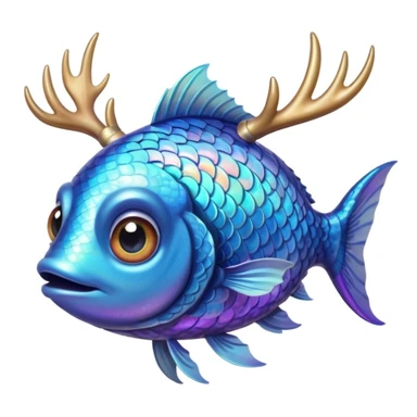 Fish that has hands that are antlers  sticker