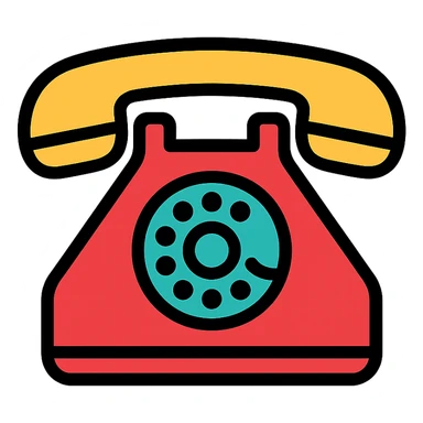 classic rotary telephone 3D icon style sticker
