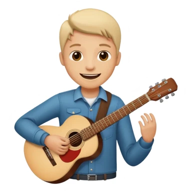 A Heart how is holding a guitar and smile sticker