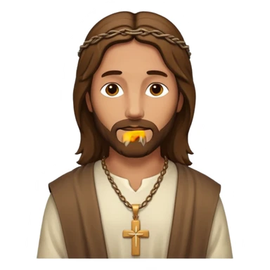 Jésus avec un collier avec une croix sticker
