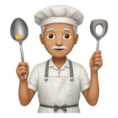 old man kitchen worker sticker
