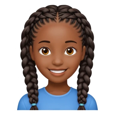 black girl with braids sticker
