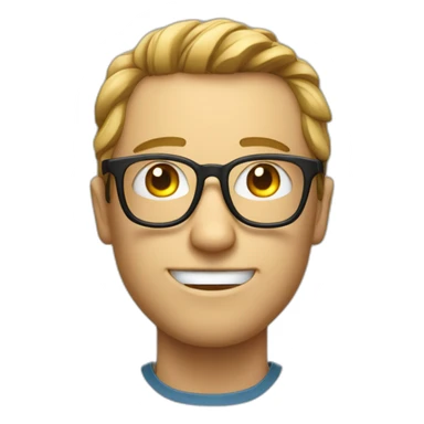 geek man with glasses made of numbers 0 and 1 sticker