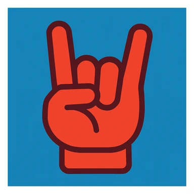 red rock n roll hand gesture emoji sticker