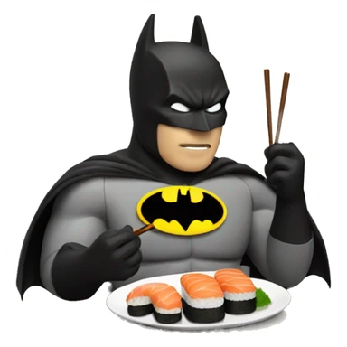 batman eating sushi  sticker