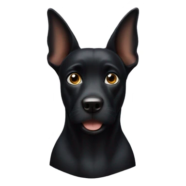 Black dog with pointy ears  sticker