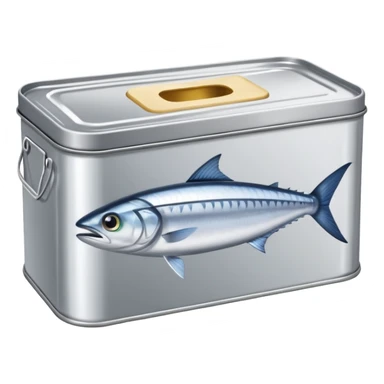 rectangular metal tin can for mackerel fish sticker