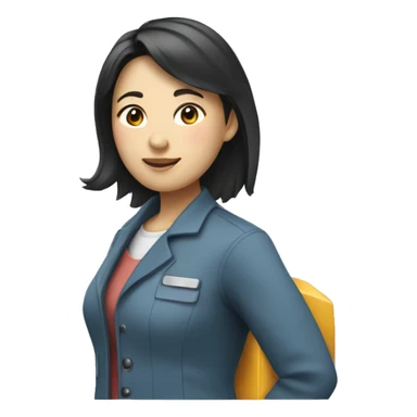Female Asian mechanical engineer sticker