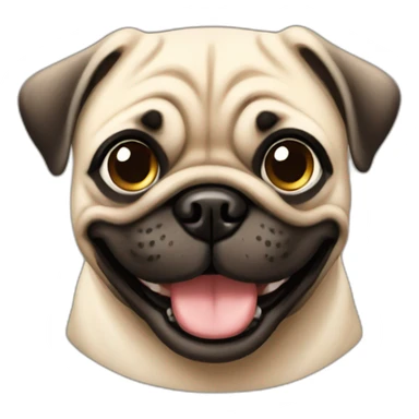 Smiling pug sticker