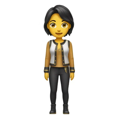 mujer con baraja chaleco dorado y camisa negra sticker