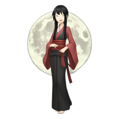 Hotaru Tomoe black hair and moon sticker