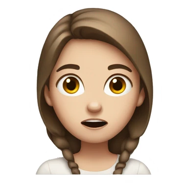 Scared white girl with brown hair  sticker