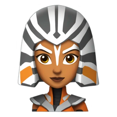 Ahsoka Tano (Portrait, front facing, Apple iOS 17 style) sticker