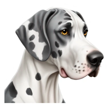 Gray and white harlequin Great Dane  sticker