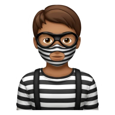 thief, with stripped shirt, facemask. sticker