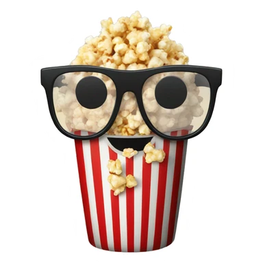 pop corn in black glasses sticker
