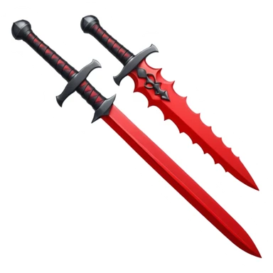 iOS sticker, ritual dagger, red blade, black handle, minimal sticker