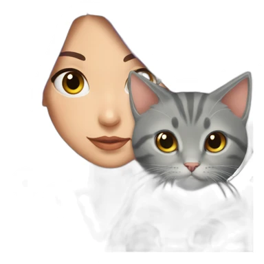 Katarina and gray kitten sticker