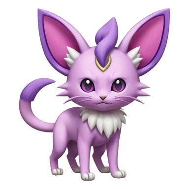 Meowth-Espeon-Pokémon-Fakémon-hybrid-creature (full body) sticker