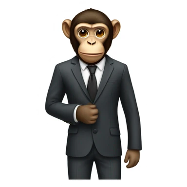 A monkey wearing a suit sticker