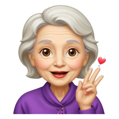 old woman blowing a kiss sticker