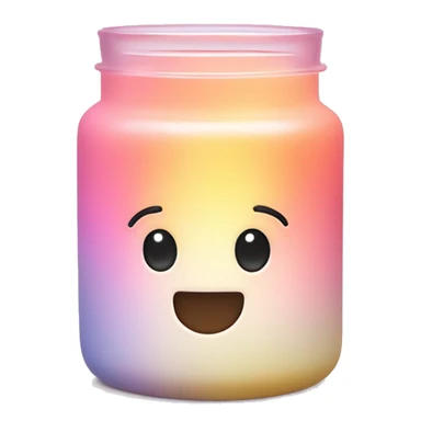 Pastel gradient hue glass jar candle with holder sticker