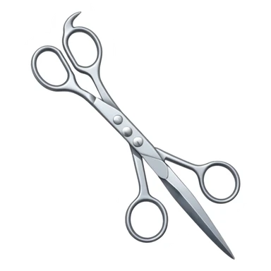 shiny metal hairdressing scissors sticker