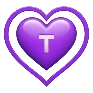 The white Letter “t” inside a Purple Heart sticker