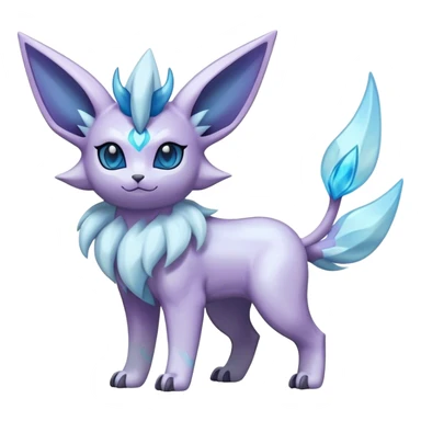 Fluffy celestial Glaceon-Espeon-dialga-hybrid, full body sticker
