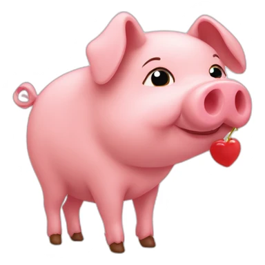 Kissing pig sticker