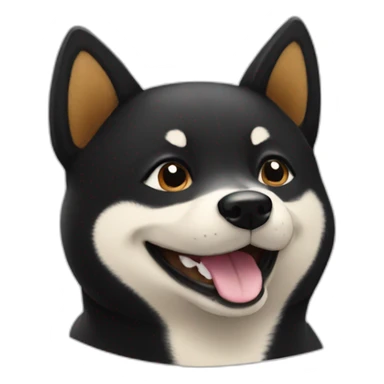 Black Shiba Inu smiling sticker