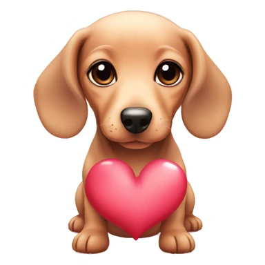 cute kawaii baby dog dachshund with heart sticker