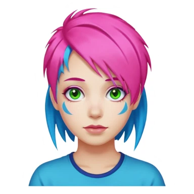 Neon Haired People different person,different hair color,1 person sticker