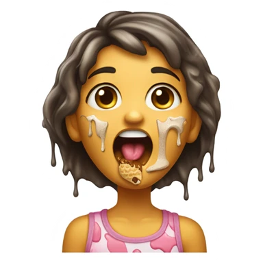 girl spilled icecream on her face sticker