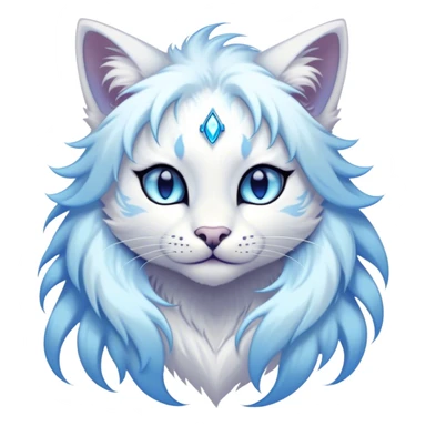 Kawaii dark edgy fantasy pastel ethereal anthro feline fursona animal creature sticker