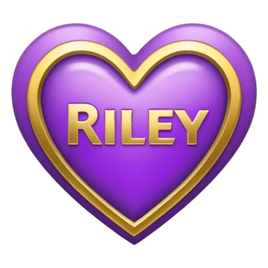 Purple Heart with the letters Riley in the middle  sticker