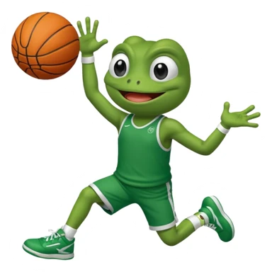 pepe frog throwing a basketball sticker