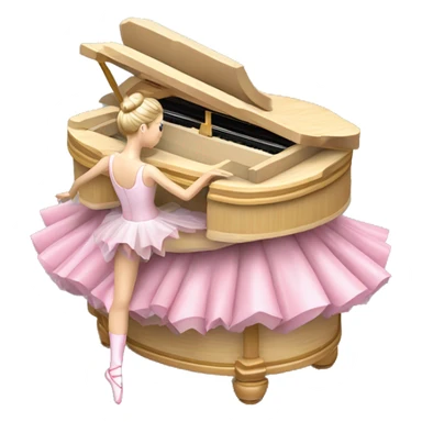 3D isometric ballerina music box sticker