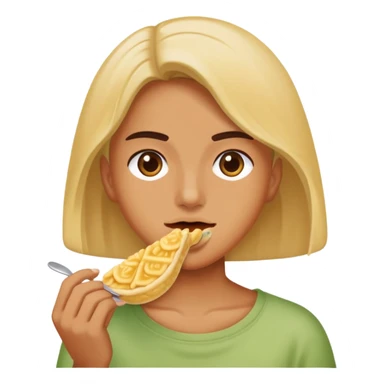 A person eating rotelle sticker