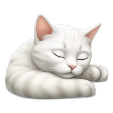 White cat sleeping peacefully  sticker