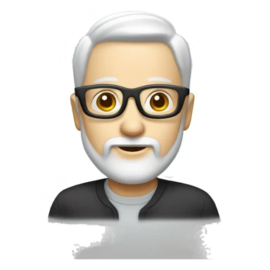 man with glacess, technology oriented,  white face, lite beard,  sticker