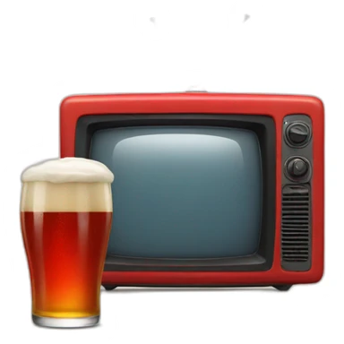 red tv with beer sticker
