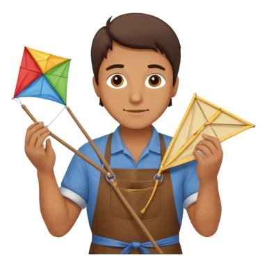 Kite Maker, making a kite pose. sticker
